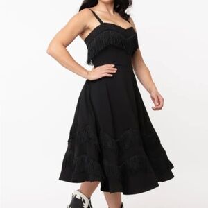 Pre-owned Unique Vintage Fringed Girlie Dress